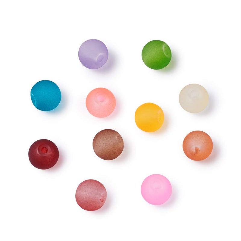 Craftdady 500Pcs 6mm Transparent Frosted Glass Beads Tiny Crystal Glass Round Loose Spacer Beads Random Mixed Colors for Jewelry Making Hole: 1mm - Image 2